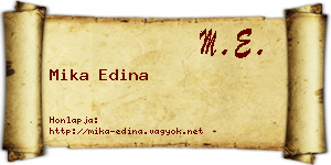 Mika Edina névjegykártya