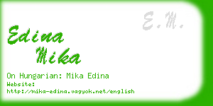 edina mika business card